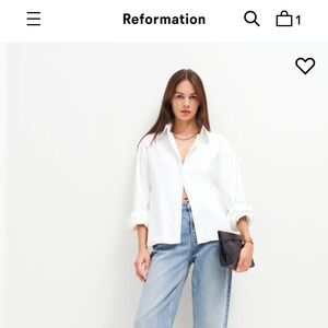 Worn once - great condition reformation Andy oversized shirt